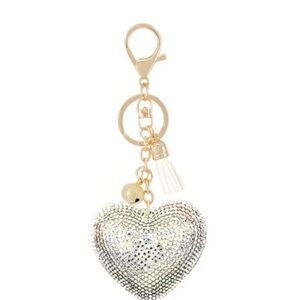 🆕️✨️ AURORA BOREALIS RHINESTONE HEART BAG CHARM & KEY CHAIN ✨️